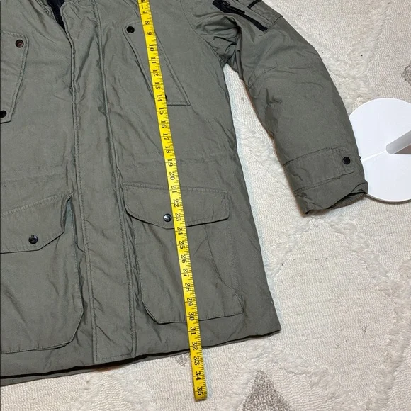 Men's Khaki Duck Down Parka with Fur Hood. - Picture 4 of 4
